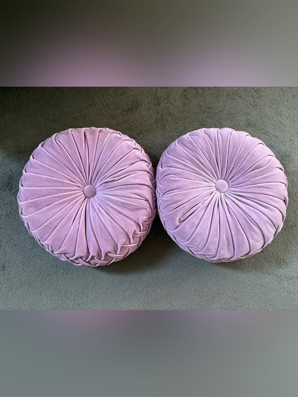 Urban Outfitters Round Pleated Lavender Throw Pillows